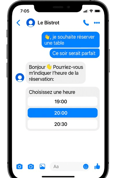 Interface de commande sur réseaux sociaux